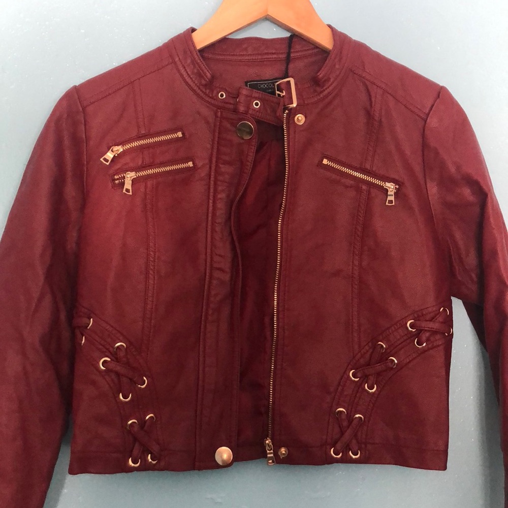 Sexy Red Leather Jacket